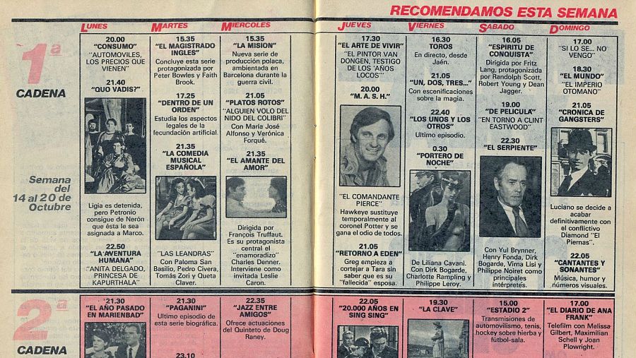 Interior de los primeros números de Teleprograma