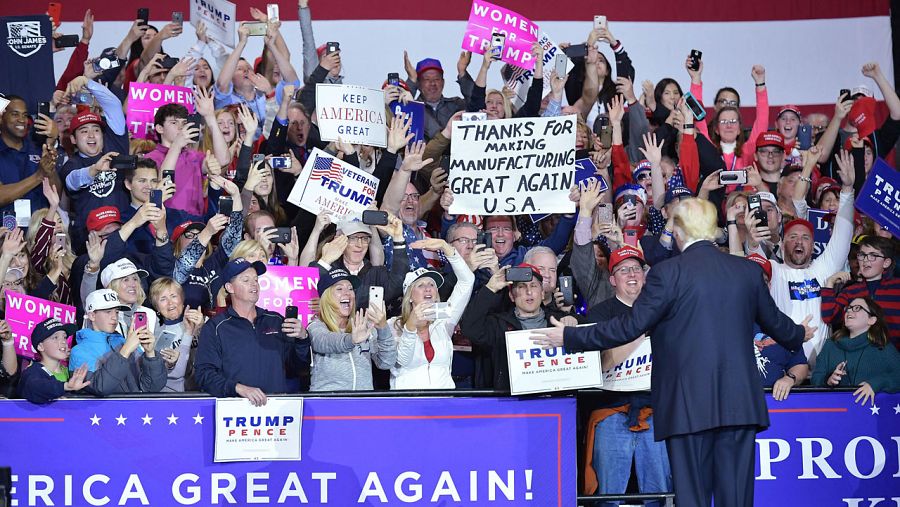 Donald Trump, durante un mitin en Michigan este sábado