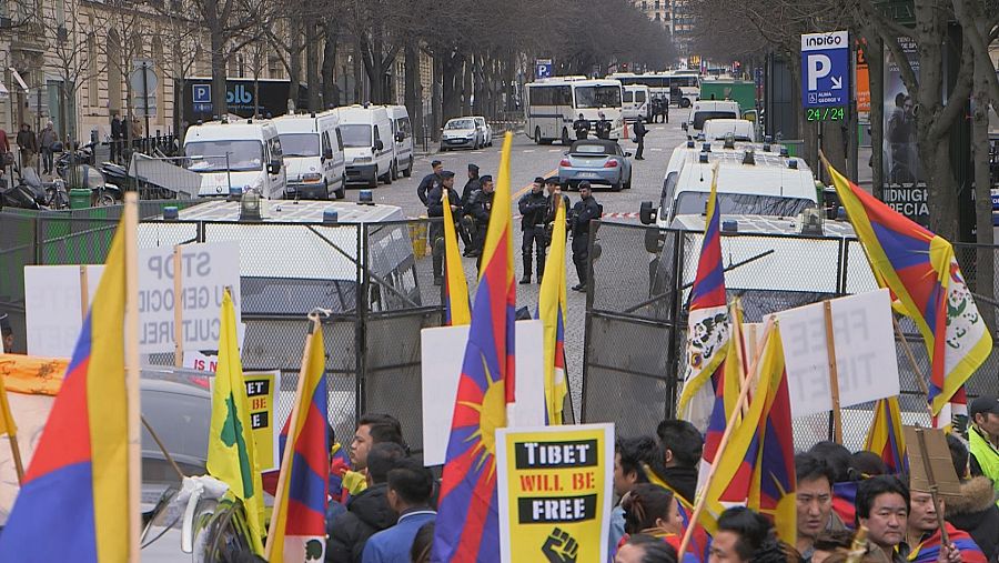 Manifestación de tibetanos en Paris