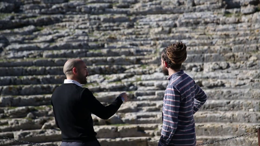 Jorge Sierra en el yacimiento romano de Acinipo