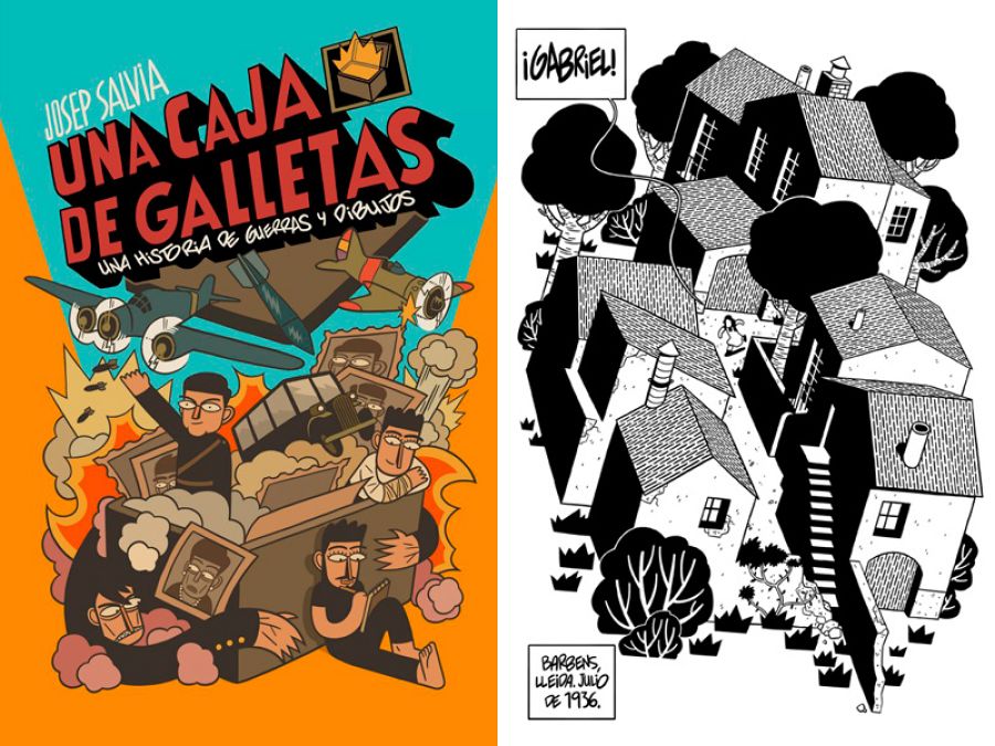 Portada y página de 'Una caja de galletas'