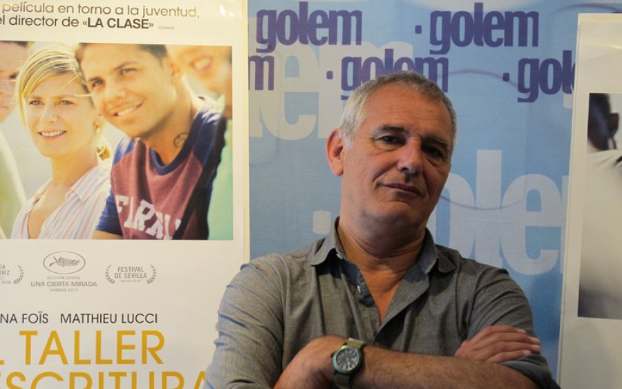 Laurent Cantet en un momento de la entrevista en Madrid