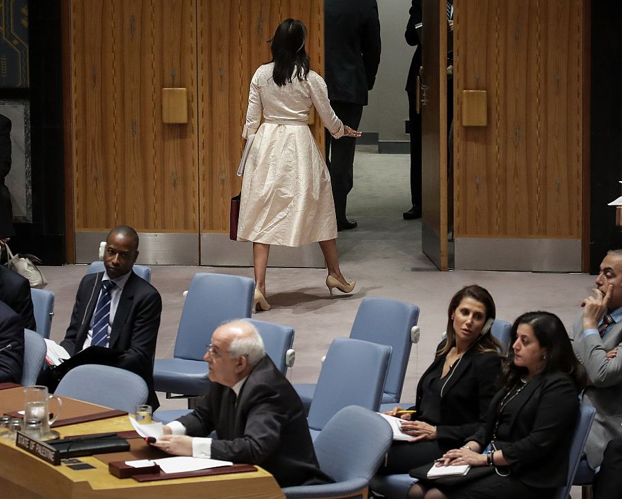 Nikki Haley abandona la sala durante el discurso del enviado palestino en la ONU