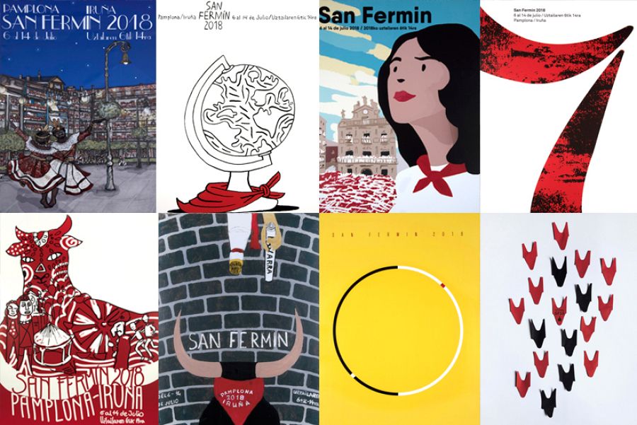 Los ocho carteles finalistas de los Sanfermines 2018
