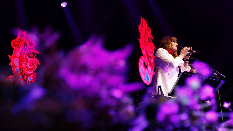 Rozalén, durante su concierto en el WiZink Center