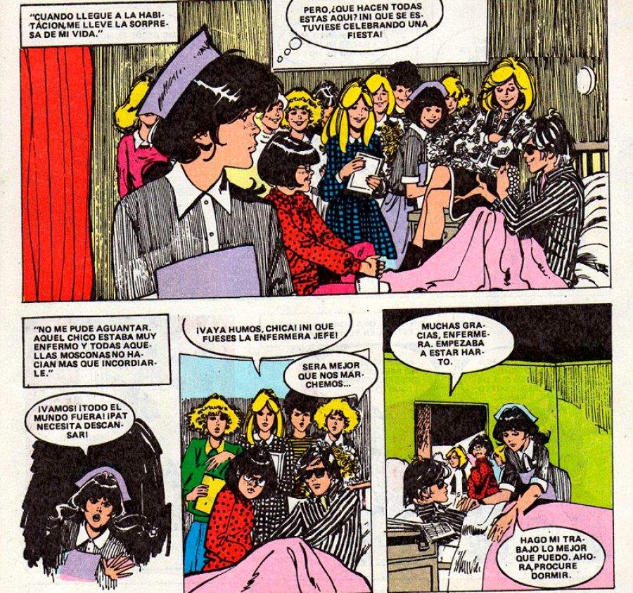 Esther trabajando de enfermera