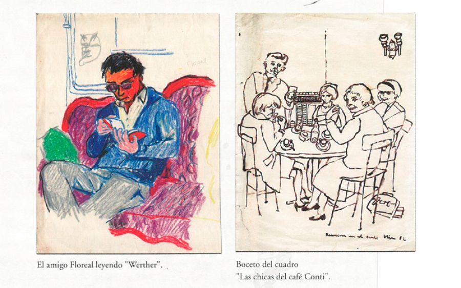 Dibujos del cuaderno de bocetos de Kim en Alemania