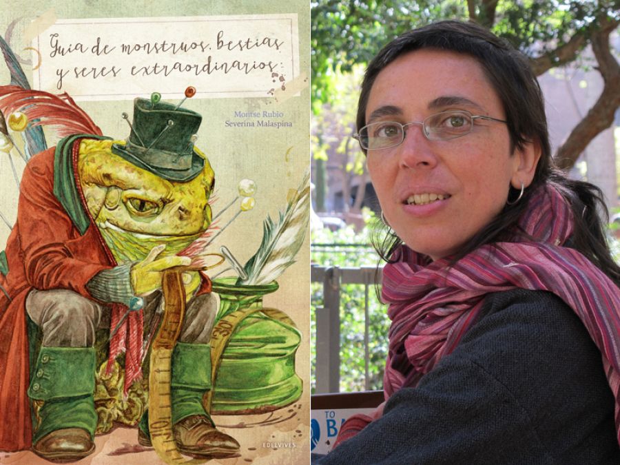 Portada de 'Guia de monstruos, bestias y seres extraordinarios' y su autora, Montse Rubio
