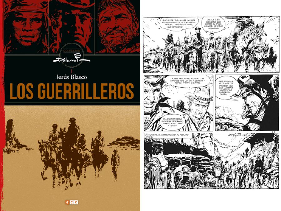 Portada y página de 'Los guerrilleros'