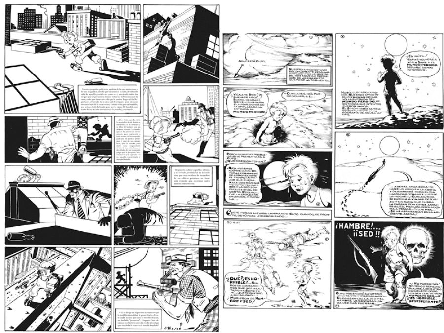 Páginas en las que se puede comprobar la rápida evolución gráfica de 'Cuto'