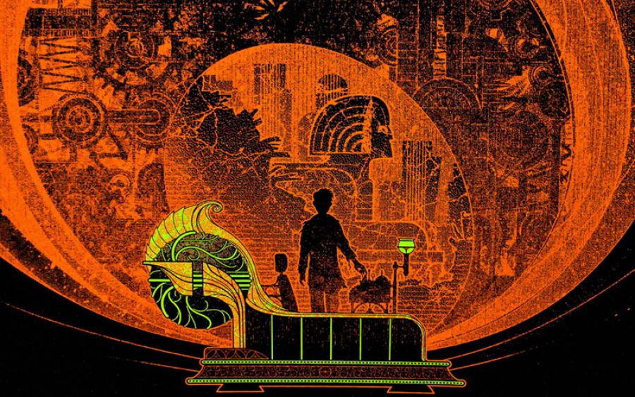 Fragmento de la portada de Kevin Tong para 'La máquina del tiempo'