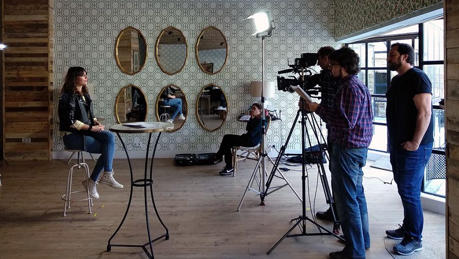 Un momento de la grabación de los consejos 'Ecotips' con Eva Rojas.