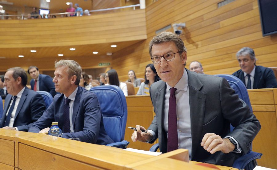 Alberto Núñez Feijóo, en el Parlamento de Galicia