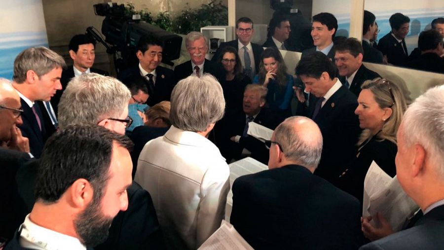 Fotografía del G7 difundida por Scavino, director de redes de la Casa Blanca