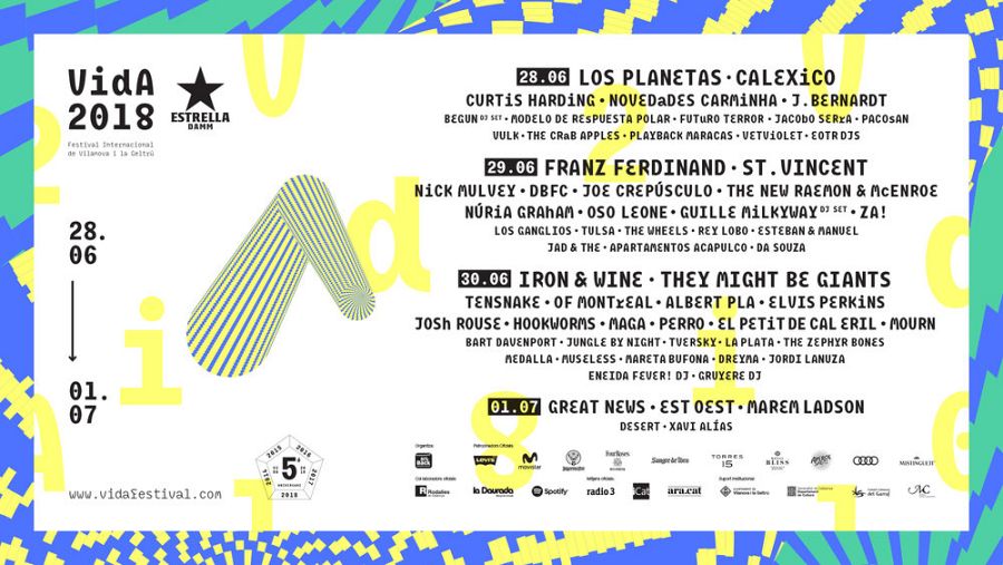 Cartel del quinto aniversario del Vida Festival