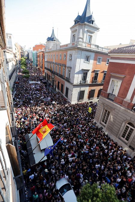 Vista de la manifestación frente al Ministerio de Justicia, en Madrid