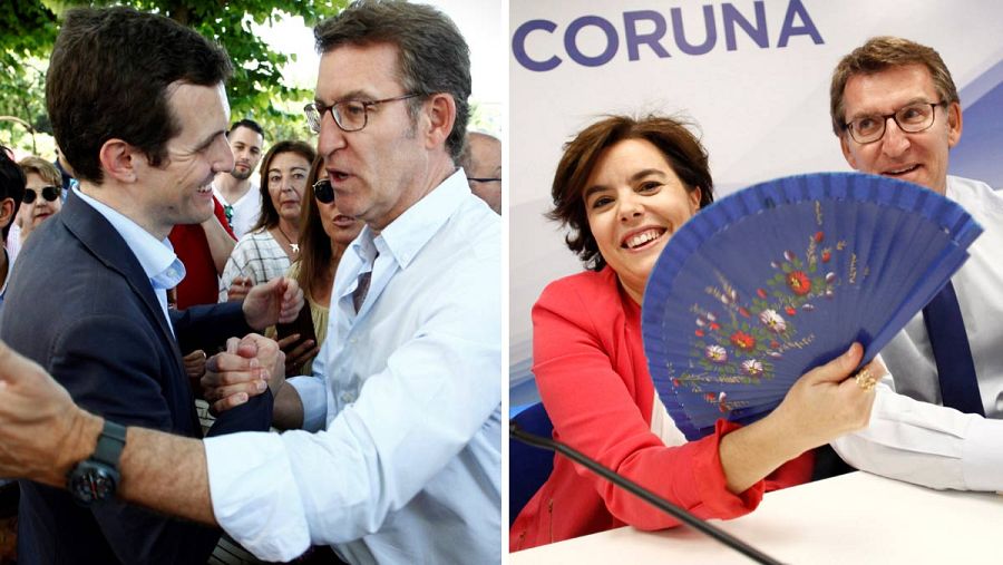 Feijóo ha recibido en campaña a los dos candidatos del PP