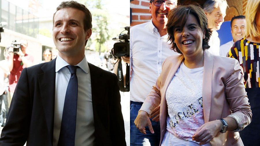 Pablo Casado y Soyara Sáenz de Santamaría, candidatos a presidir el PP