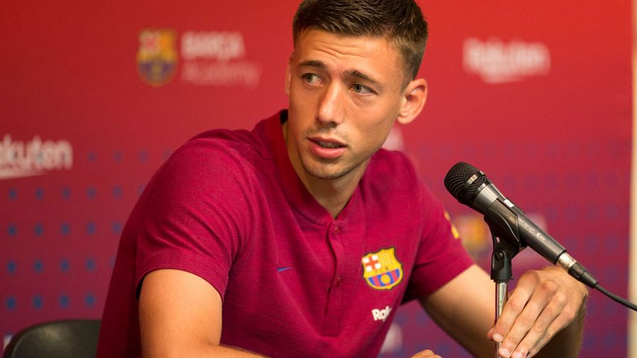 Clément Lenglet, durante la rueda de prensa