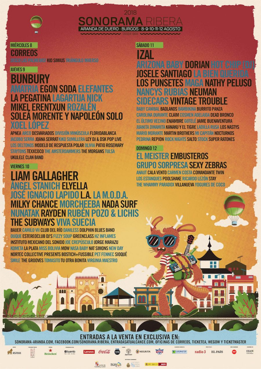 Cartel por días del Sonorama 2018