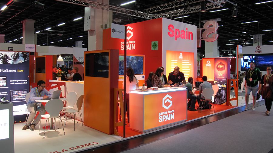 El estand de España en la zona de negocios de la Gamescom