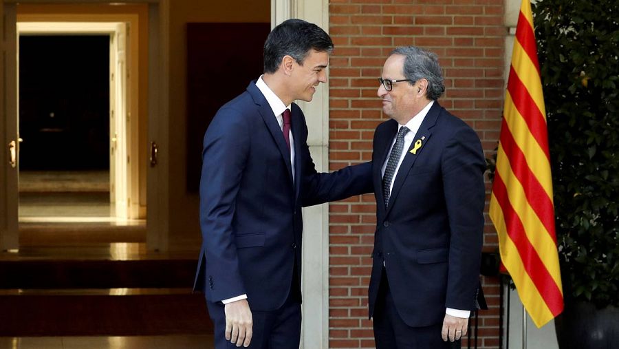 Sánchez recibe a Torra en La Moncloa el pasado mes de julio (EFE)