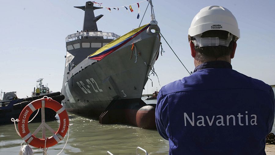 Botadura de un navío en los astilleros de Navantia en Cádiz (archivo)