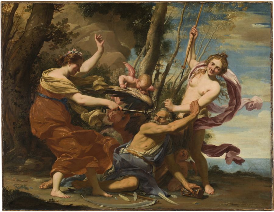 'El tiempo vencido por la Esperanza y la Belleza' Simon Vouet. Museo Nacional del Prado