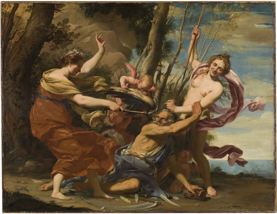 'El tiempo vencido por la Esperanza y la Belleza' Simon Vouet. Museo Nacional del Prado