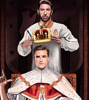 Sergio Ramos corona a Griezmann.