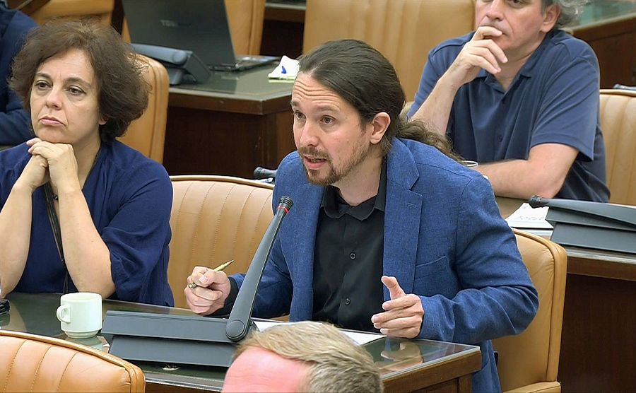 Pablo Iglesias, en la comisión del Congreso sobre la supuesta financiación ilegal del PP.