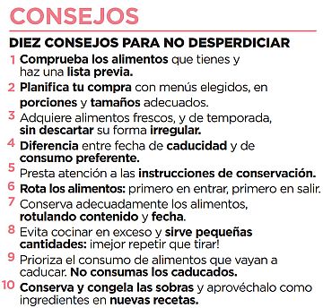  Consejos para no desperdiciar