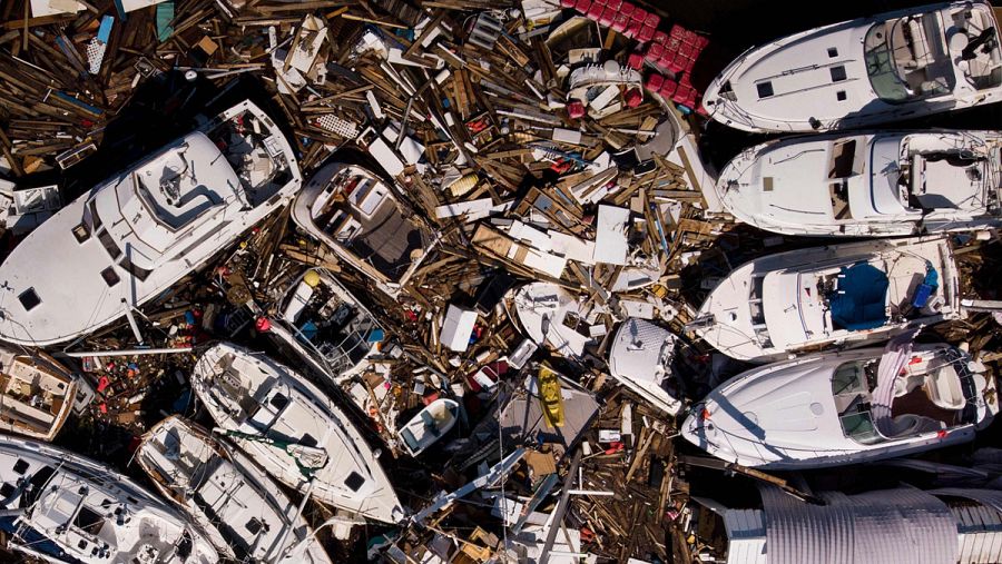 Vista aérea de los daños ocasionados por el huracán Michael en Panama City, Florida.