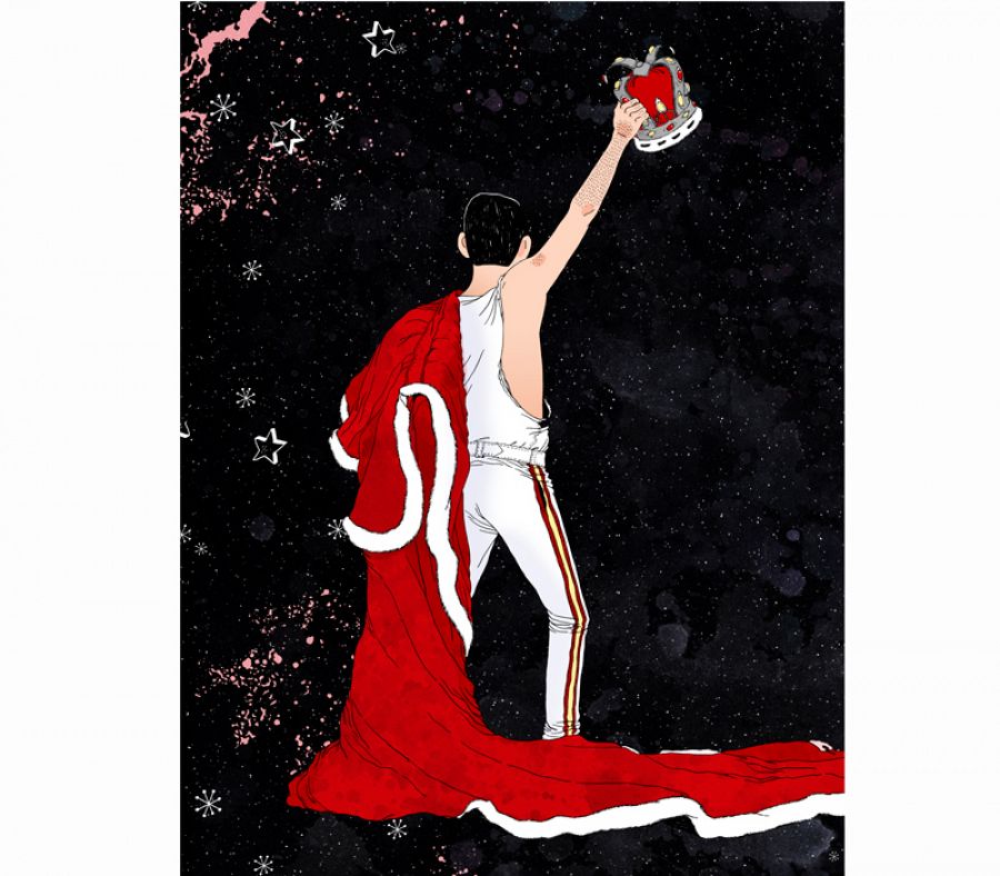 Ilustración de Alfonso Casas. Freddie Mercury. 