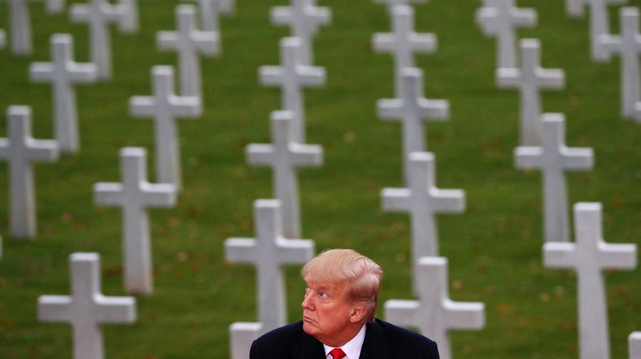 Trump rinde homenaje a los combatientes estadounidenses muertos en la Primera Guerra Mundial