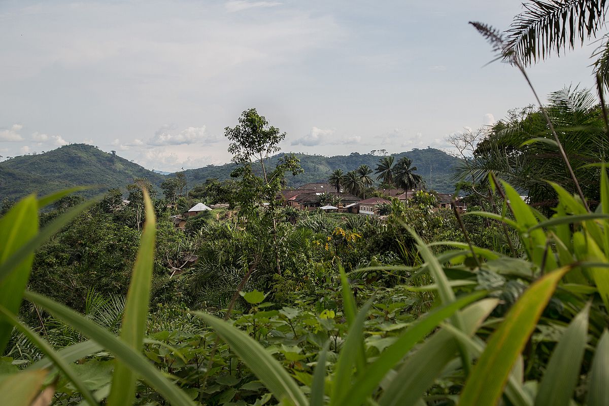 El hospital de Lulingu se distingue sobre una pequea colina, en medio de la selva.