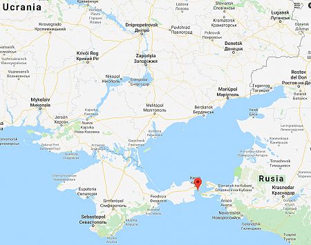 Situación del estrecho de Kerch, entre el mar de Azov y el mar Negro