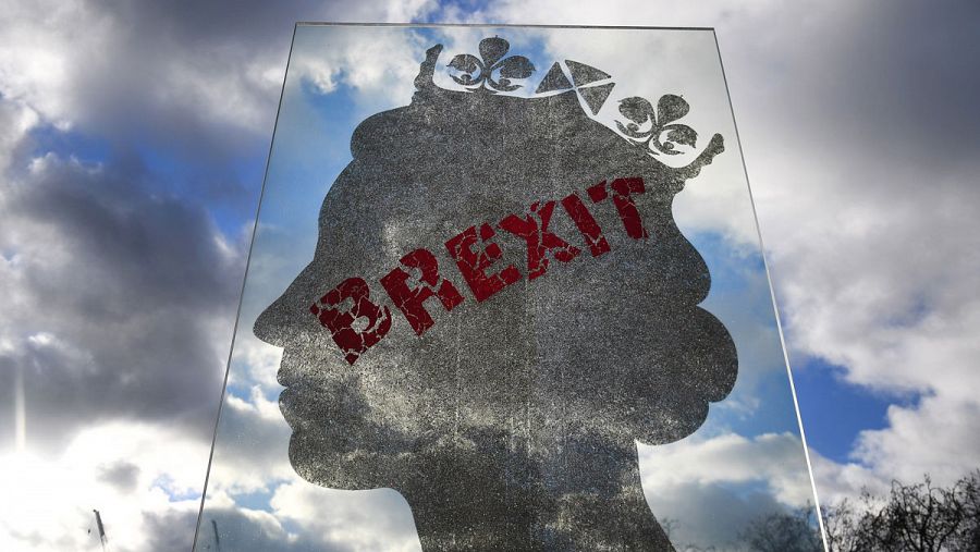 Una instalación artística de Brexit en Park Lane en Londres