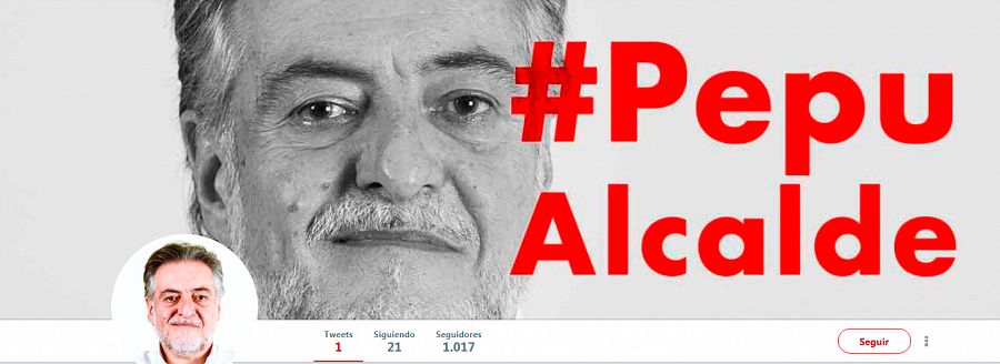 Perfil en Twitter de la precandidatura de Pepu Hernández por el PSOE a la Alcaldía de Madrid