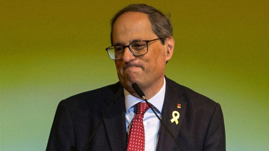 Torra interviene en un acto de precampaña de JxCat en Sabadell