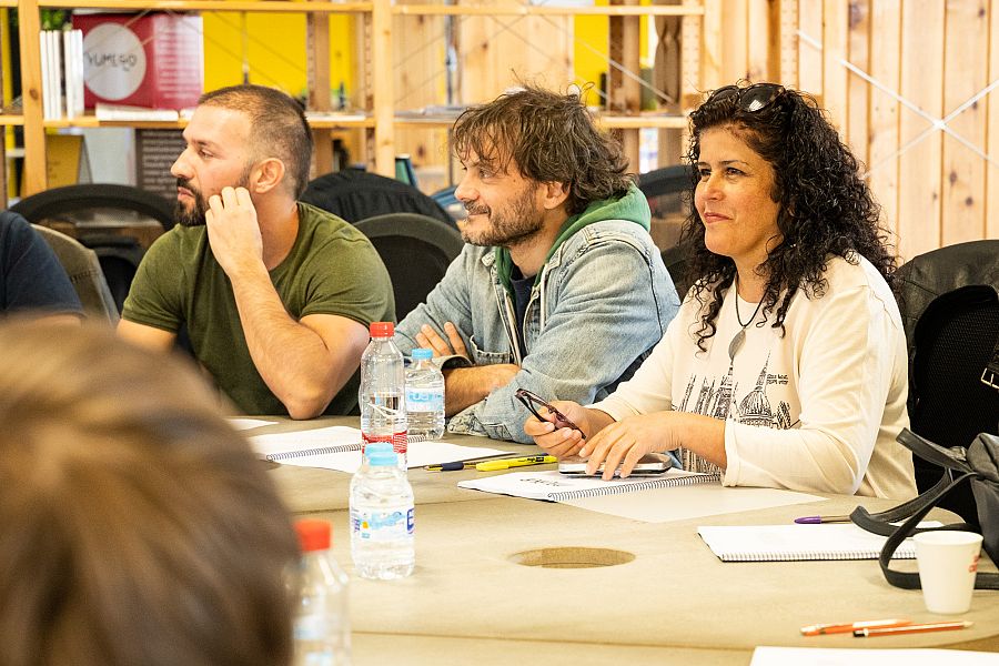 Salva Reina durante la lectura del guion de 'Malaka'