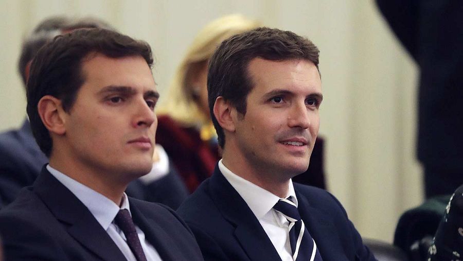 Rivera y Casado, en un acto en Madrid (EFE)