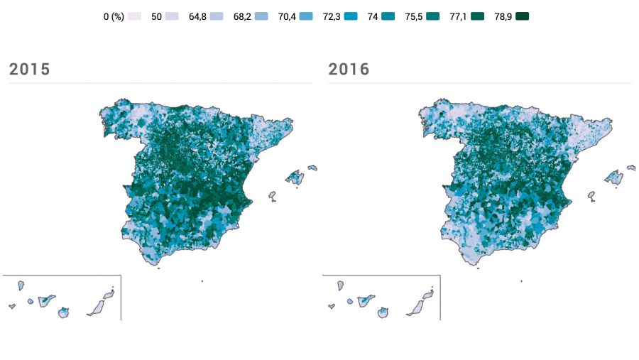 Evolución de la participación en las elecciones generales en España ente 2015 y 2016