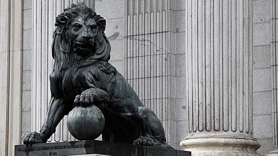 Uno de los leones del Congreso