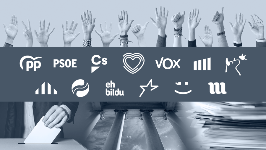 Logotipos de los distintos partidos que concurren a las elecciones generales.