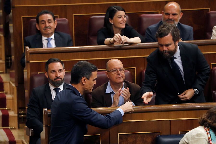 Vox se sienta justo detrás del Gobierno en funciones