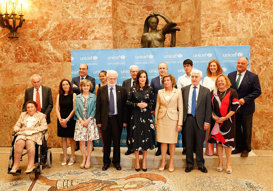 Foto de familia de los premiados, este mediodia de Madrid