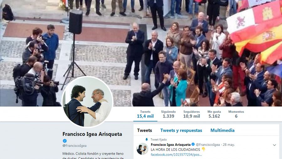 Francisco Igea cambió su foto de perfil en Twitter por una en la que aparece con Toni Roldán