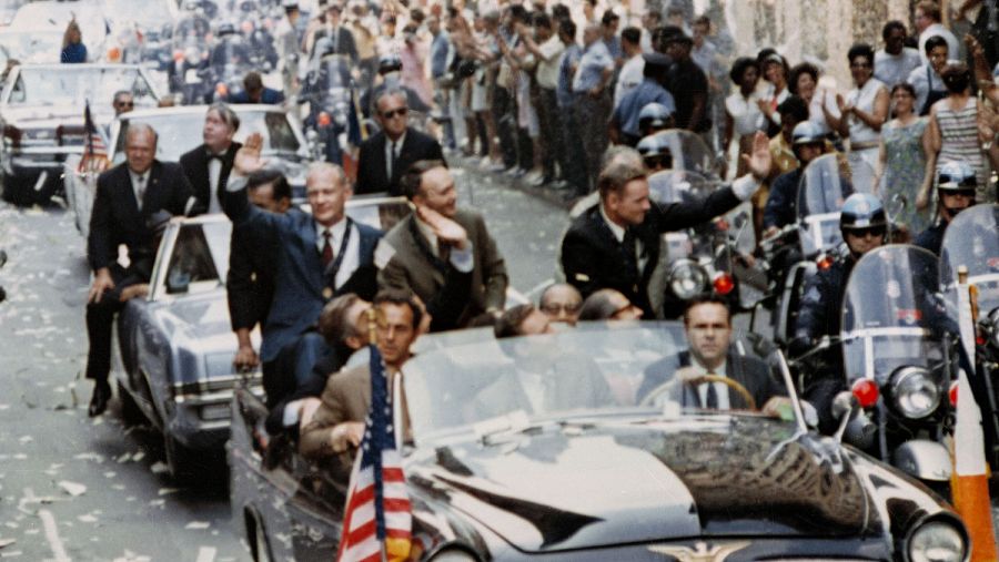 Los astronautas del Apolo 11, recibidos con honores en Nueva York.
