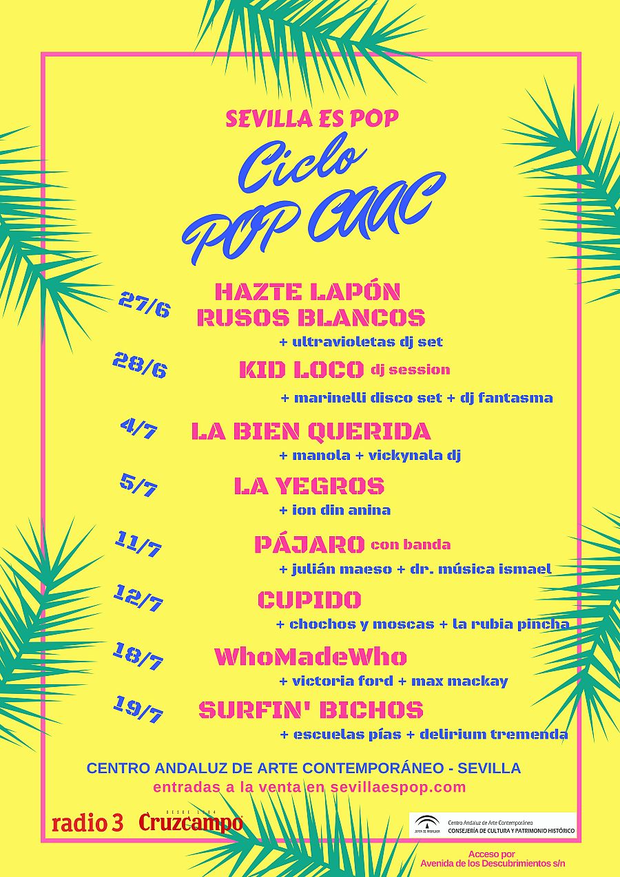 Cartel con la programación completa del ciclo POP CAAC